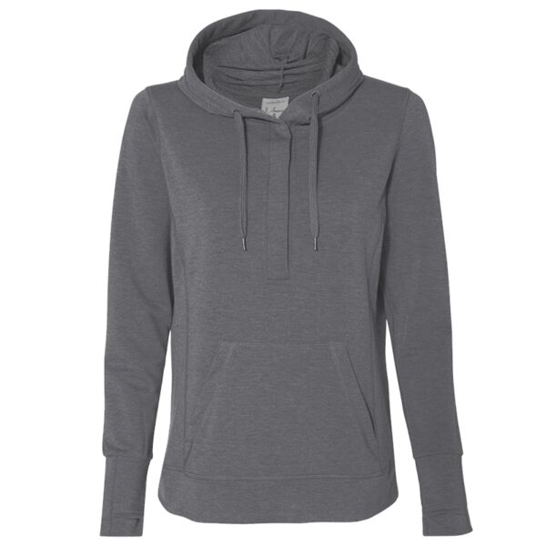 Ladies' Omega Stretch Snap-Placket Hooded Sweatshirt Thumbnail